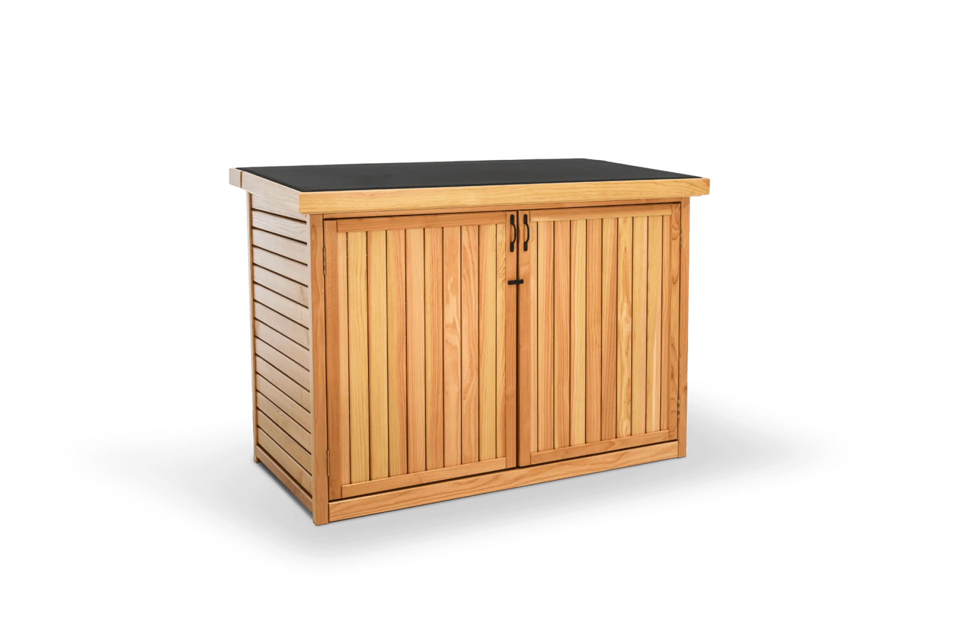 Wooden bin store closed securely